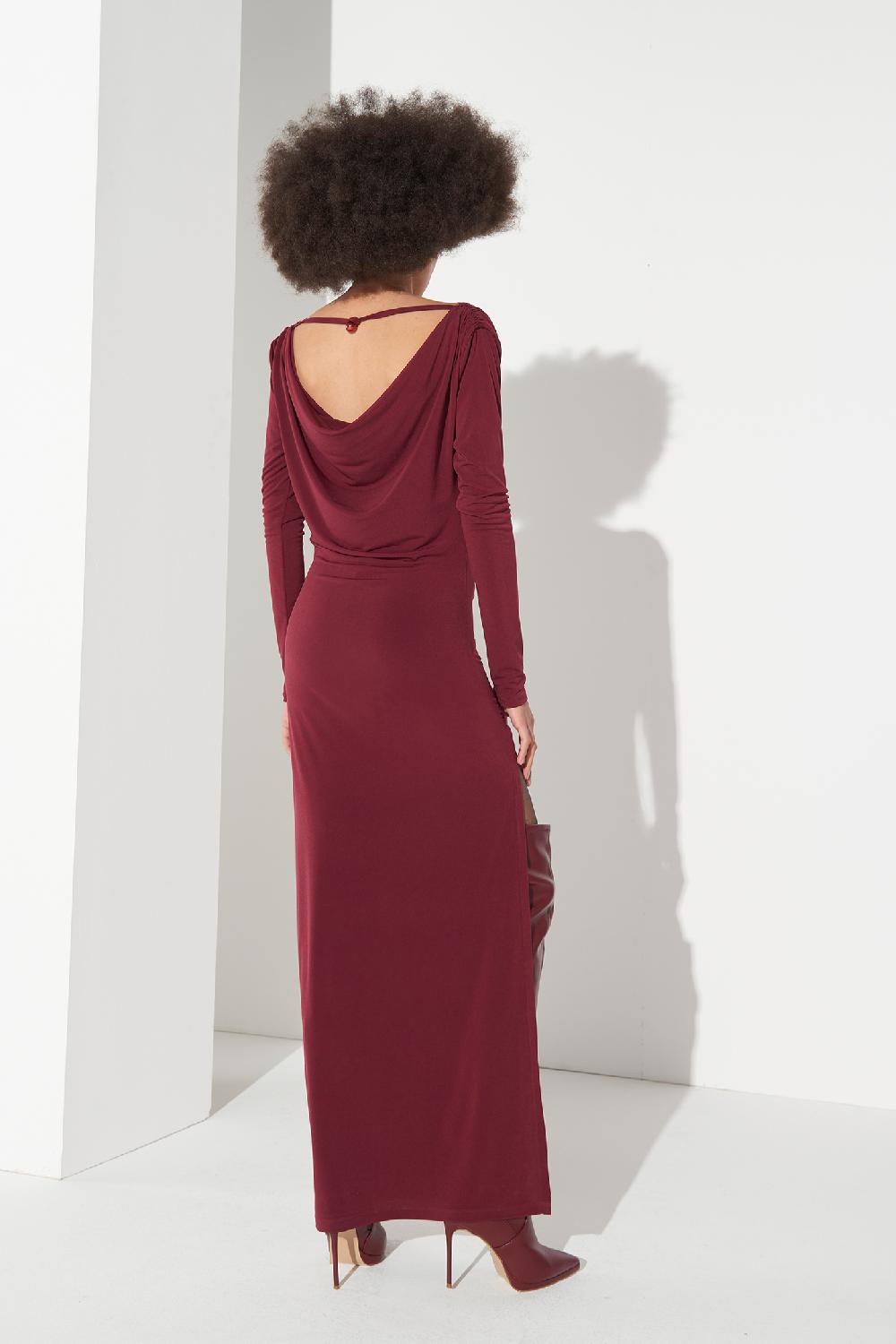 Soallure ABITO LUNGO CON SCOLLO DRAPPEGGIATO Comprare a buon mercato