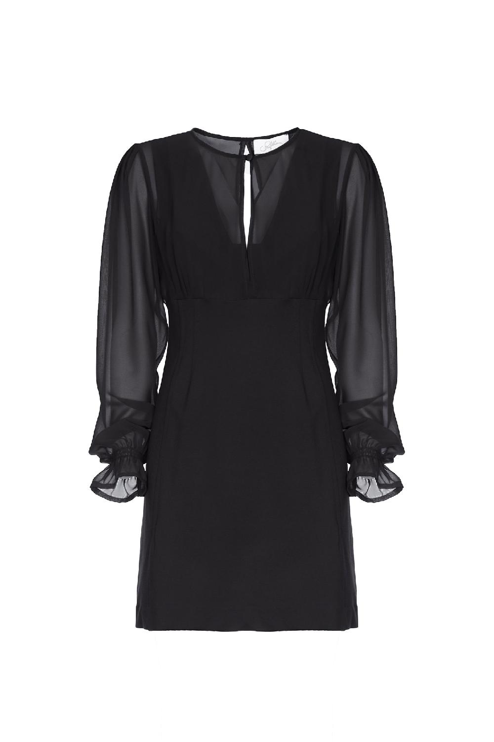 Soallure ABITO A TUBINO CORTO CON MANICHE AMPIE IN GEORGETTE Black Friday