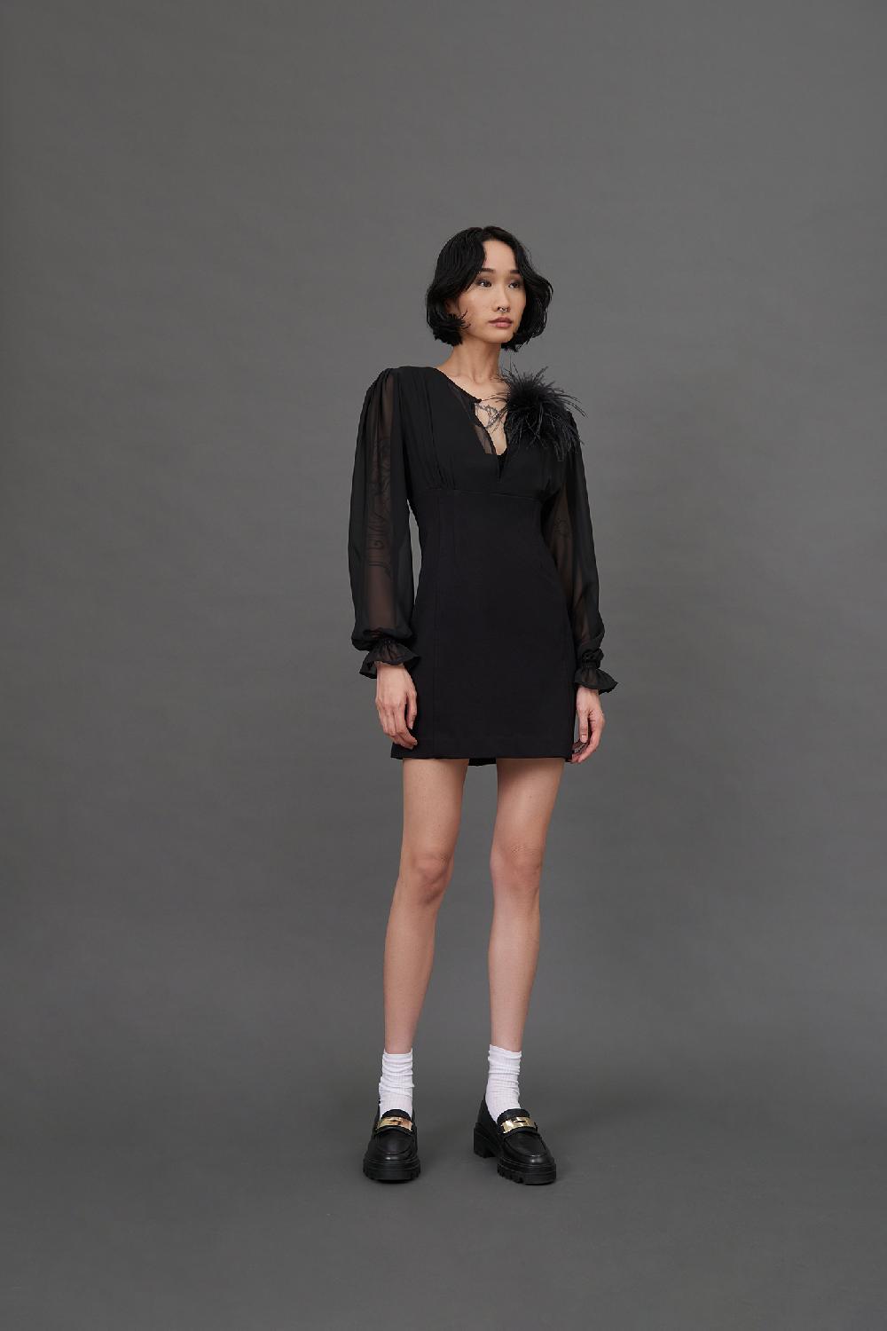 Soallure ABITO A TUBINO CORTO CON MANICHE AMPIE IN GEORGETTE Black Friday