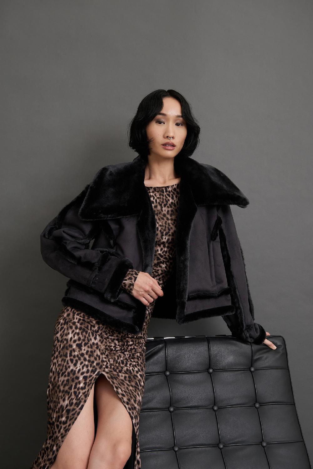 Soallure ABITO MIDI CON ARRICCIATURE FANTASIA LEOPARDATA Offerta migliore