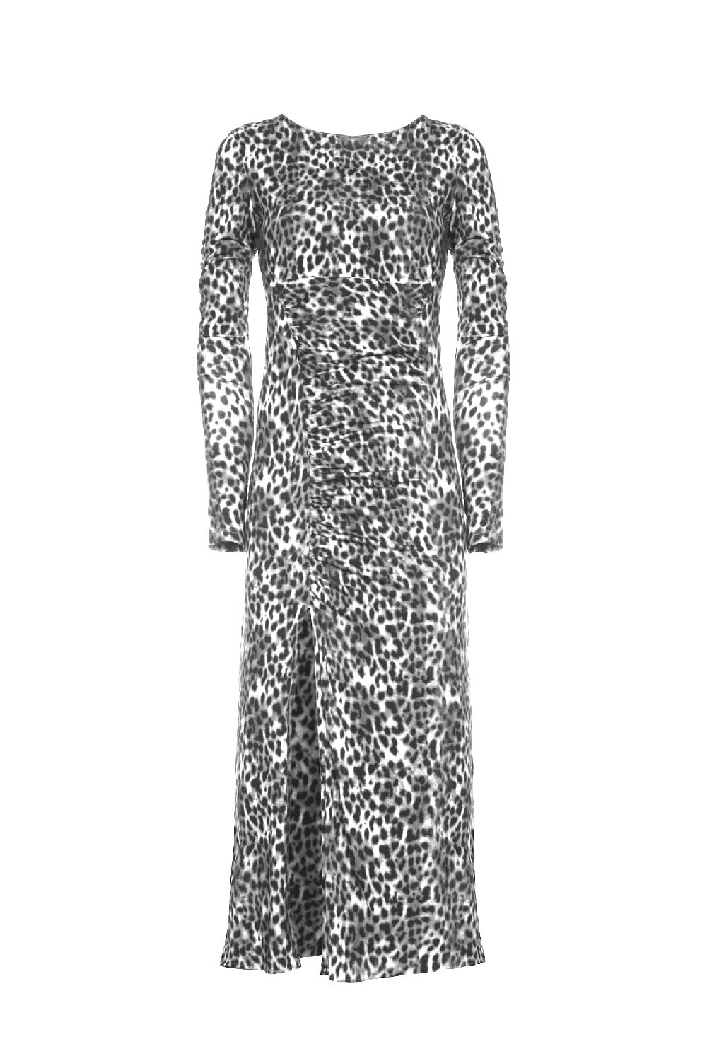 Soallure ABITO MIDI CON ARRICCIATURE FANTASIA LEOPARDATA Offerta migliore