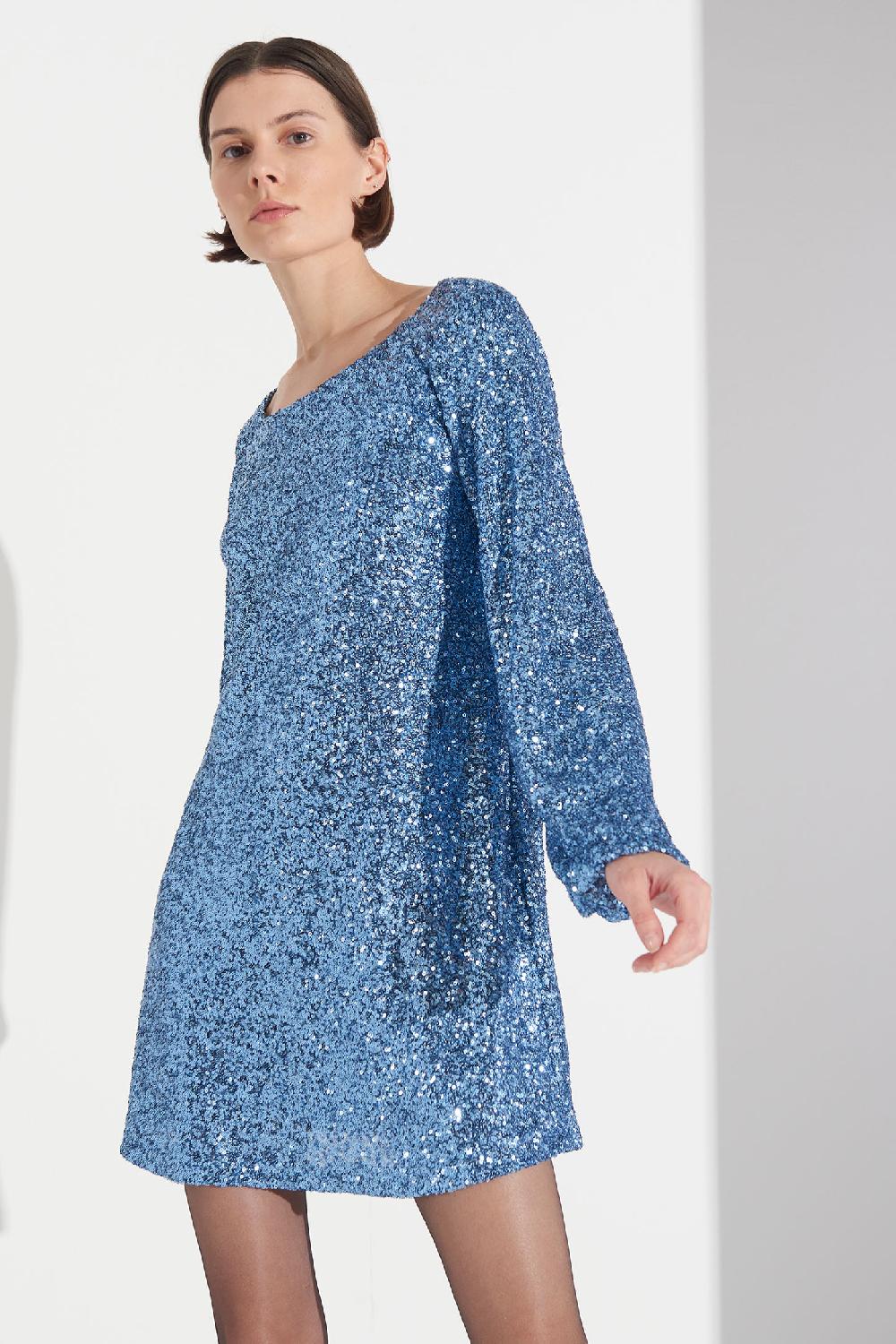 Soallure ABITO TUNICA CON SCOLLO A BARCHETTA PAILLETTES Offerta temporanea