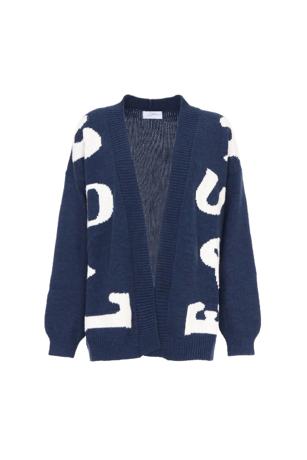 Soallure CARDIGAN LETTERING CORTO MISTO LANA Super Saving Price