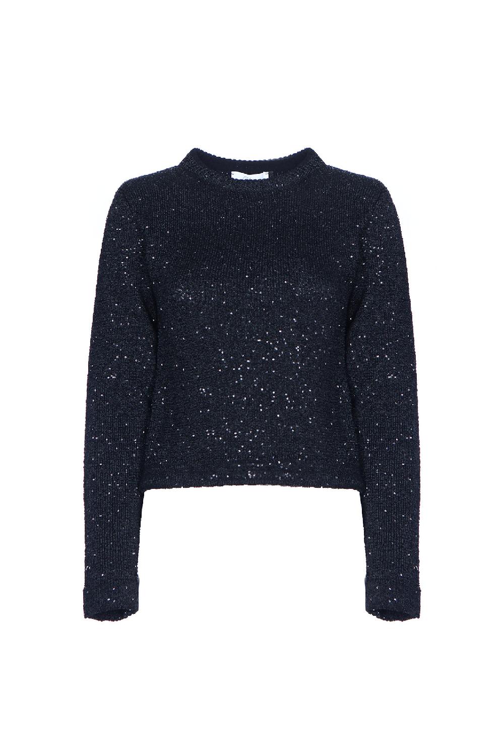 Soallure MAGLIA GIRO COLLO PAILETTES CON SPALLINA Promozione temporanea