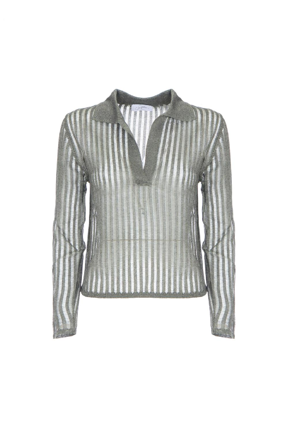 Soallure MAGLIA POLO MANICHE LUNGHE RIGHE Offerta speciale della fabbrica