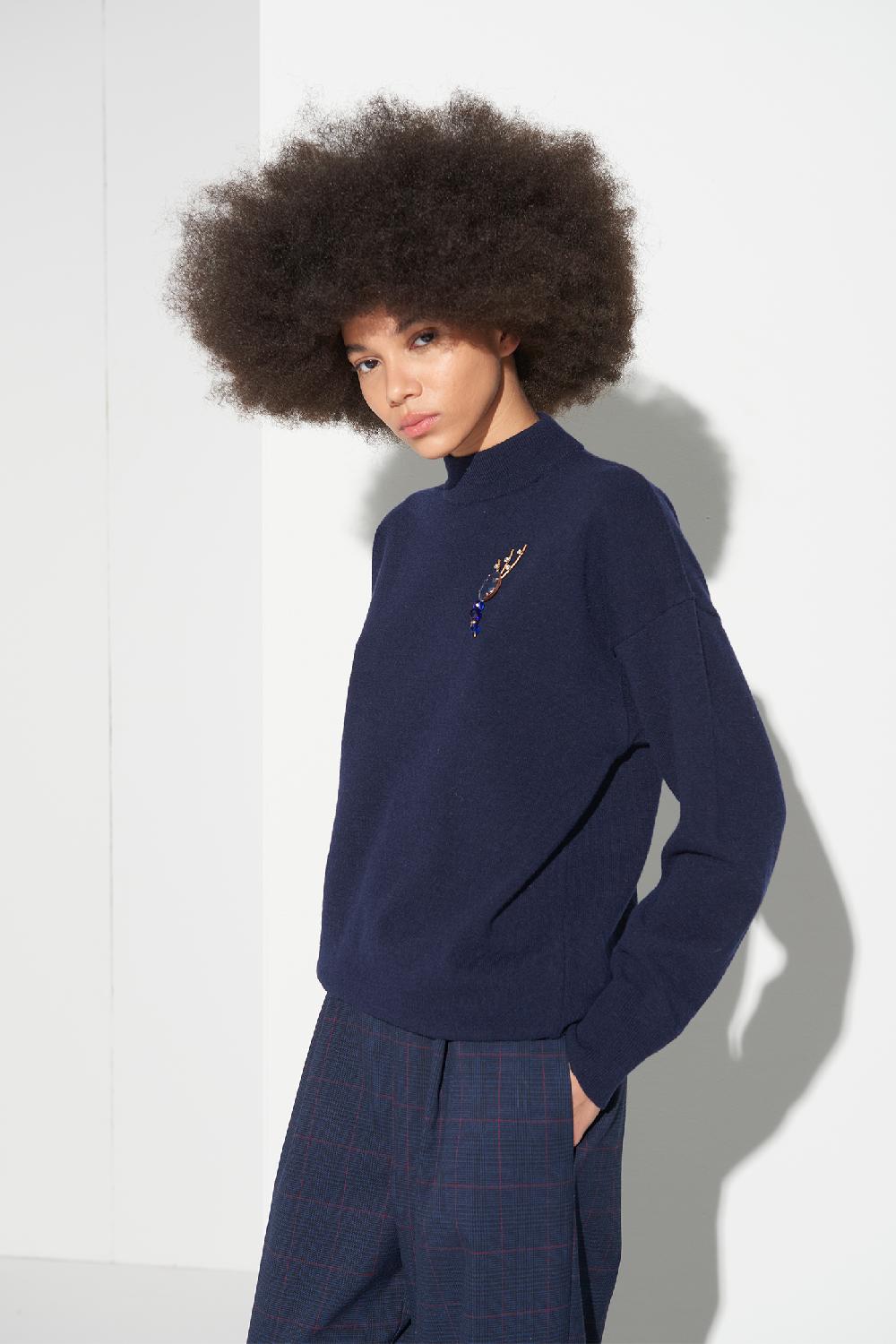 Soallure MAGLIA LUPETTO OVER LANA Sostegno trimestrale