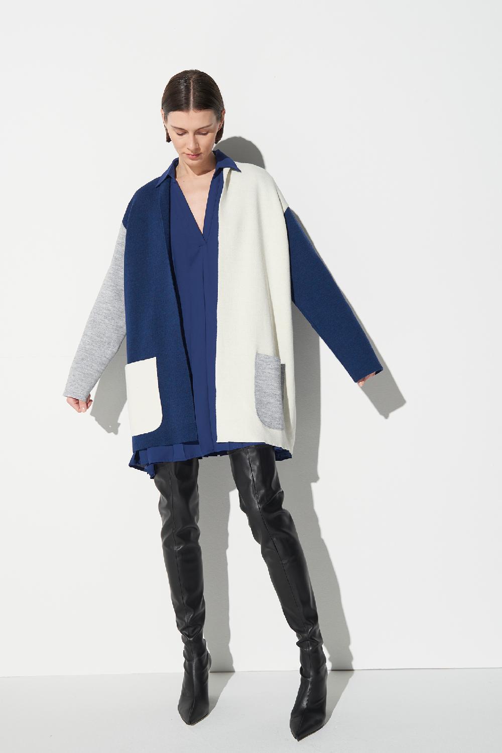Soallure CARDIGAN BLOCK COLOR CORTO LANA Solo un giorno rimasto