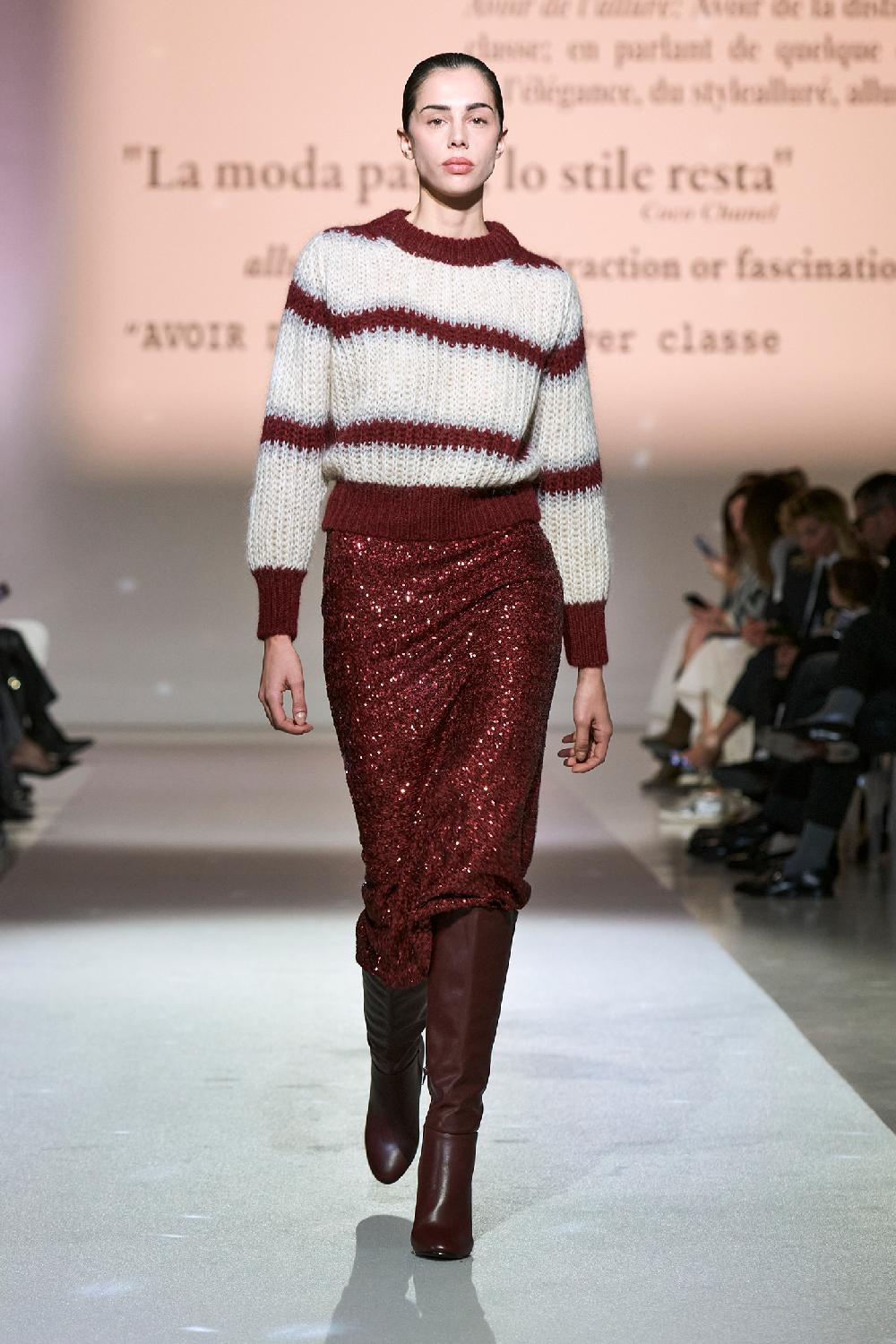 Soallure MAGLIA CON RIGHE A CONTRASTO MISTO LANA In vendita