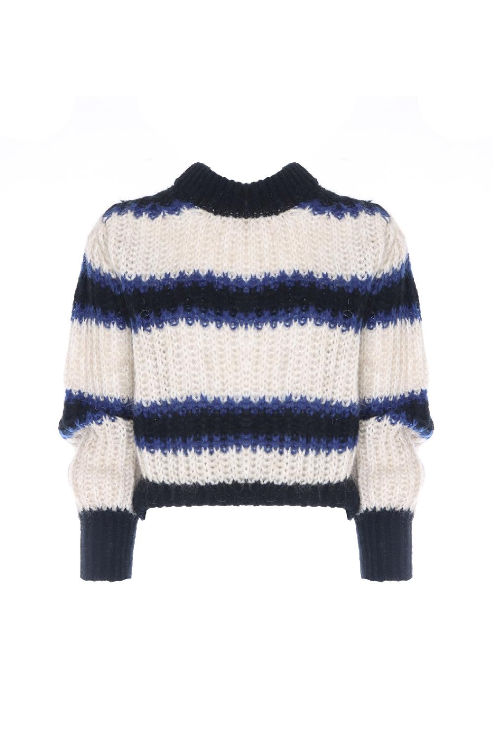 Soallure MAGLIA CON RIGHE A CONTRASTO MISTO LANA In vendita