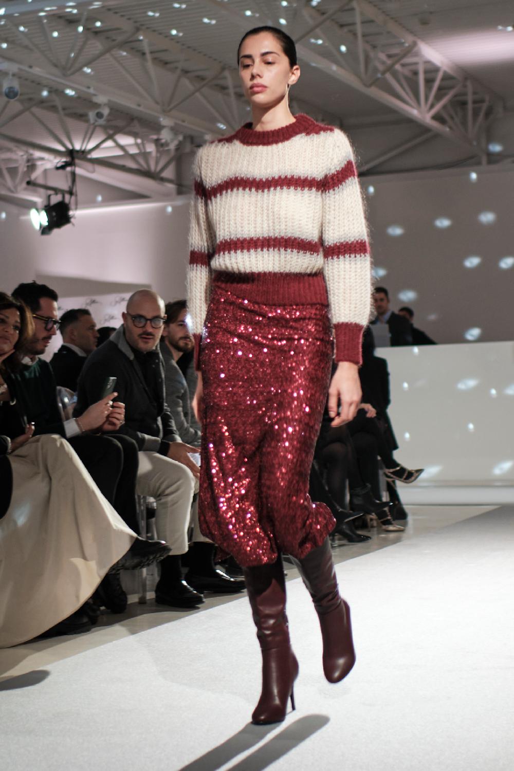 Soallure MAGLIA CON RIGHE A CONTRASTO MISTO LANA In vendita