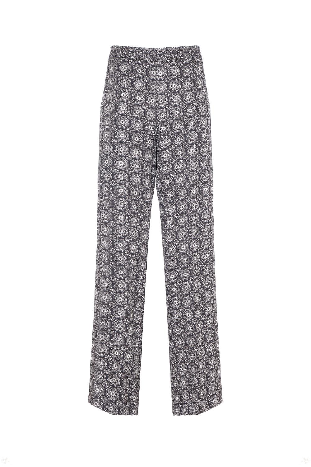 Soallure PANTALONE PALAZZO IN RASO A FANTASIA Pezzi Unici