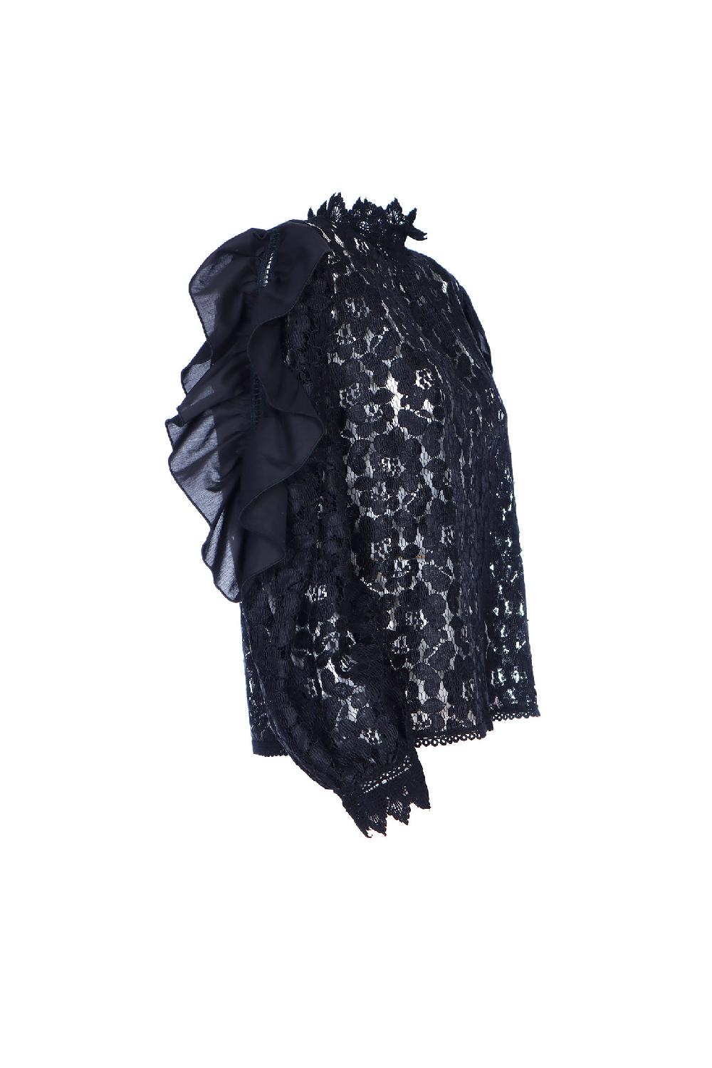 Soallure BLUSA MANICHE LUNGHE PIZZO Sconto di tempo limitato