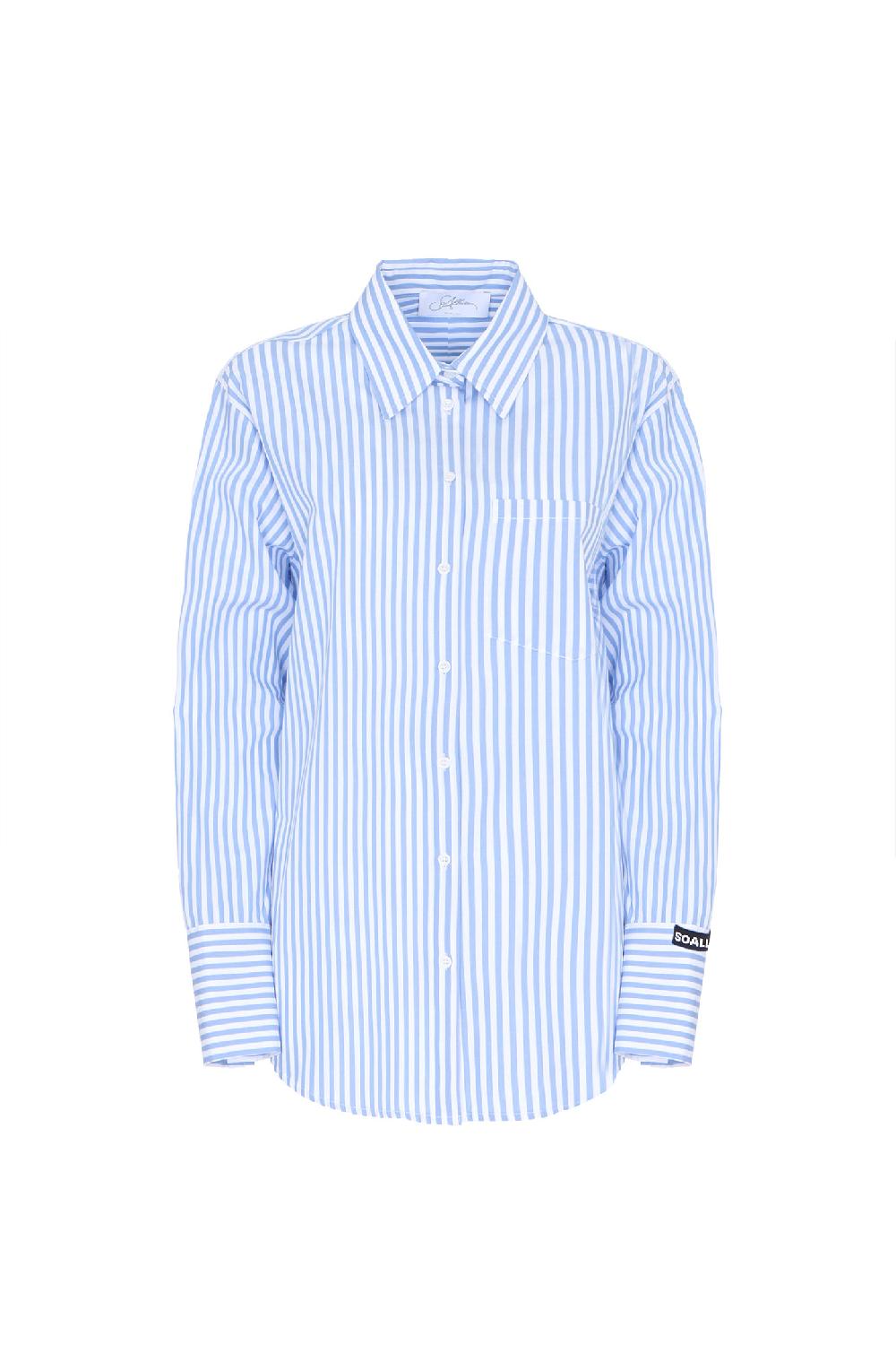 Soallure CAMICIA OVER IN COTONE A RIGHE Offerta esclusiva
