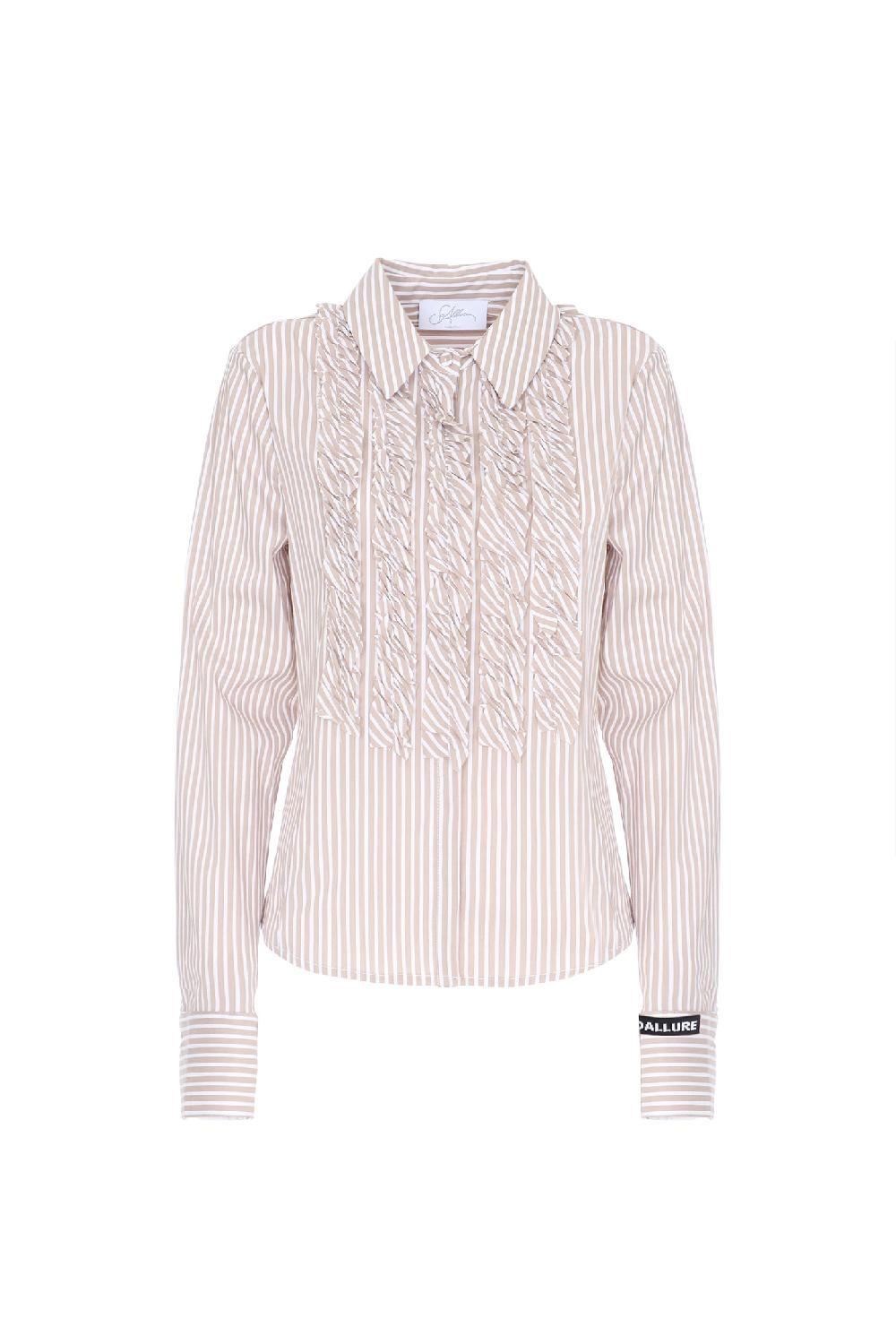 Soallure CAMICIA SLIM CON RIGHE E ROUCHES Vendite stagionali
