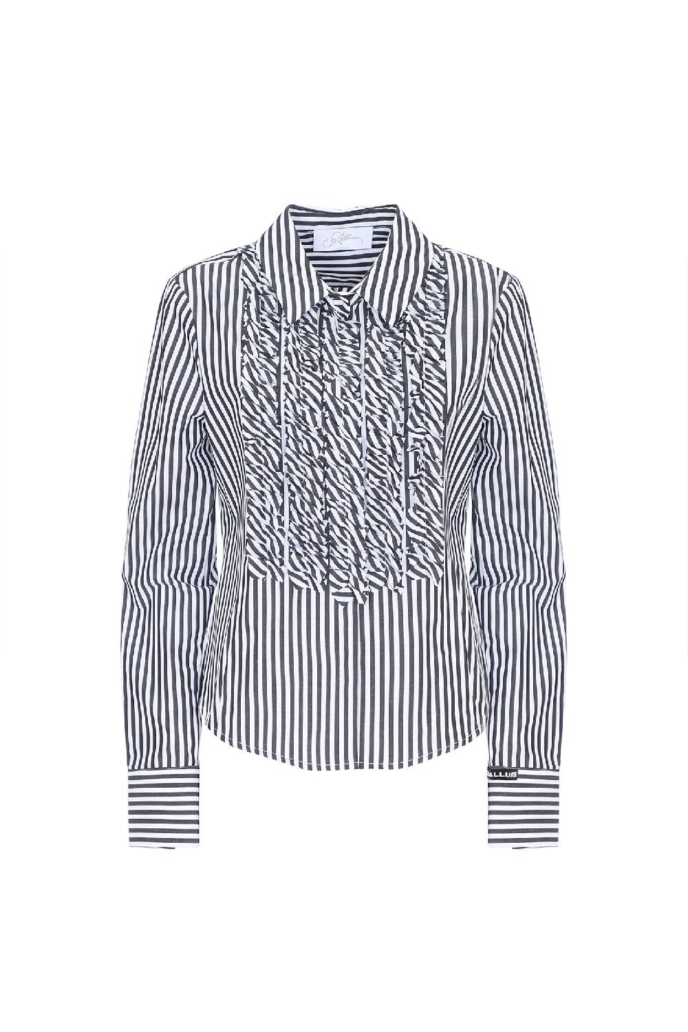 Soallure CAMICIA SLIM CON RIGHE E ROUCHES Vendite stagionali