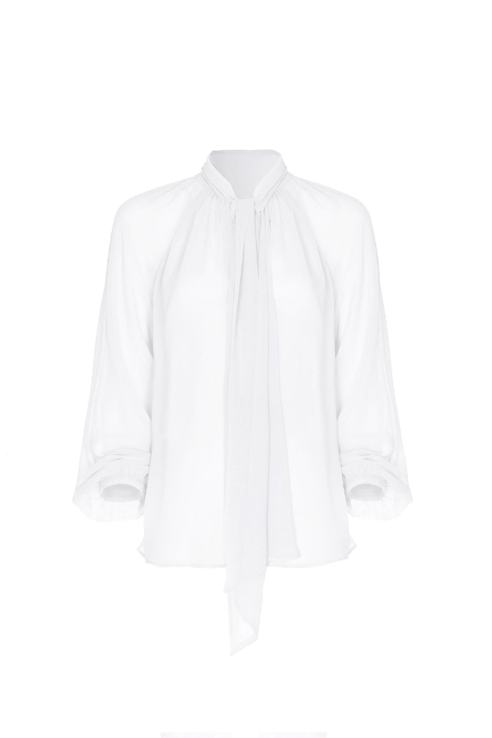 Soallure BLUSA CON COLLO A SCIARPA E MANICHE LUNGHE Offerta per la Festa della Mamma