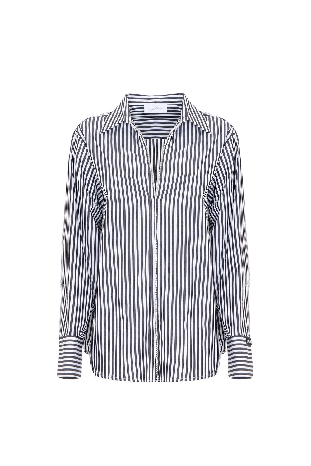 Soallure CAMICIA A RIGHE E STRASS Smaltimento dello stoccaggio