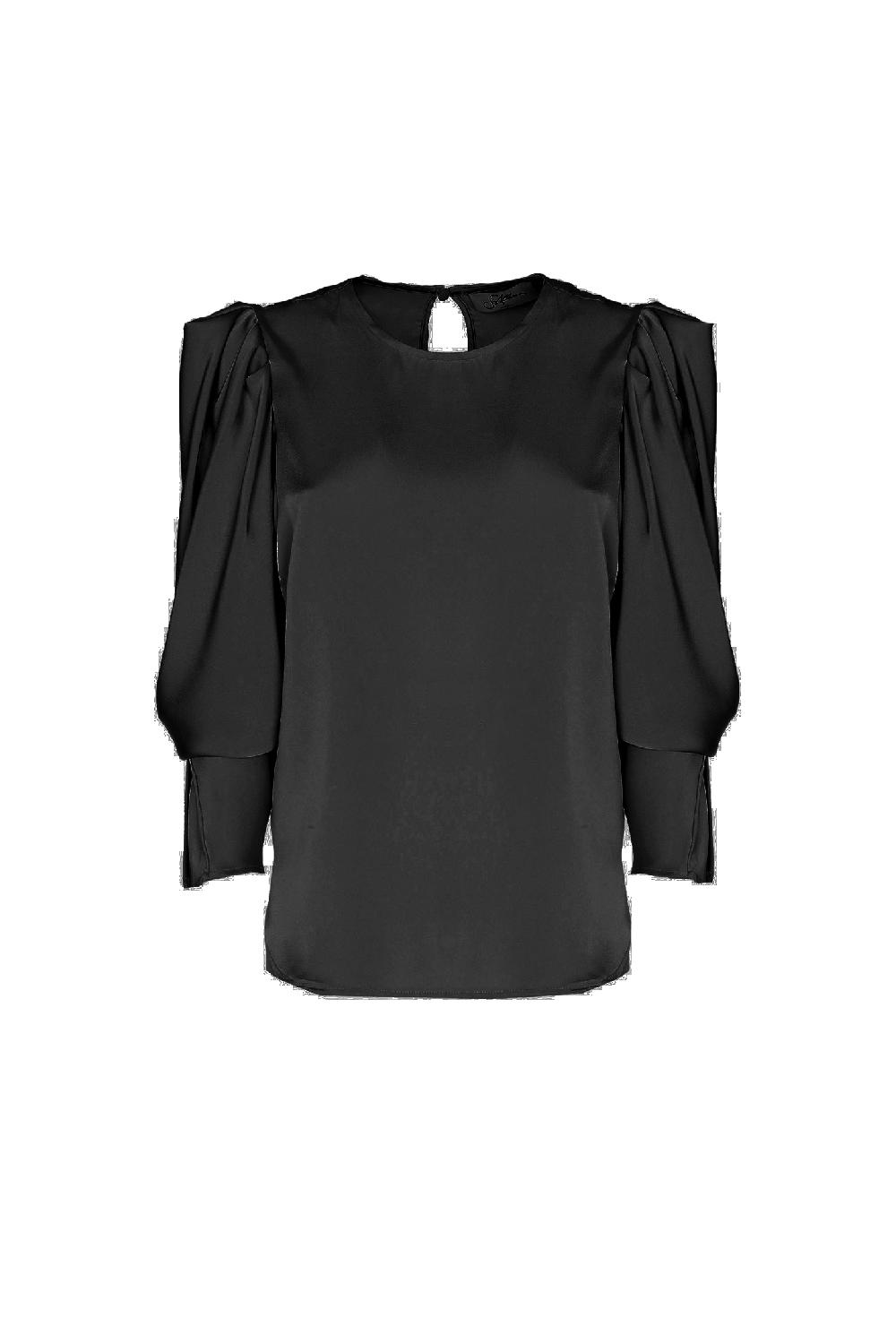 Soallure BLUSA MANICHE A SBUFFO RASO UNITO Vendita calda