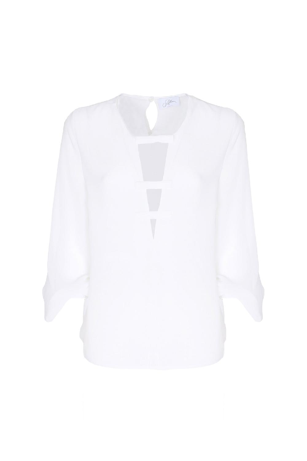 Soallure BLUSA CON SCOLLO A V PROFONDO E FIOCCHETTI Latest fashion
