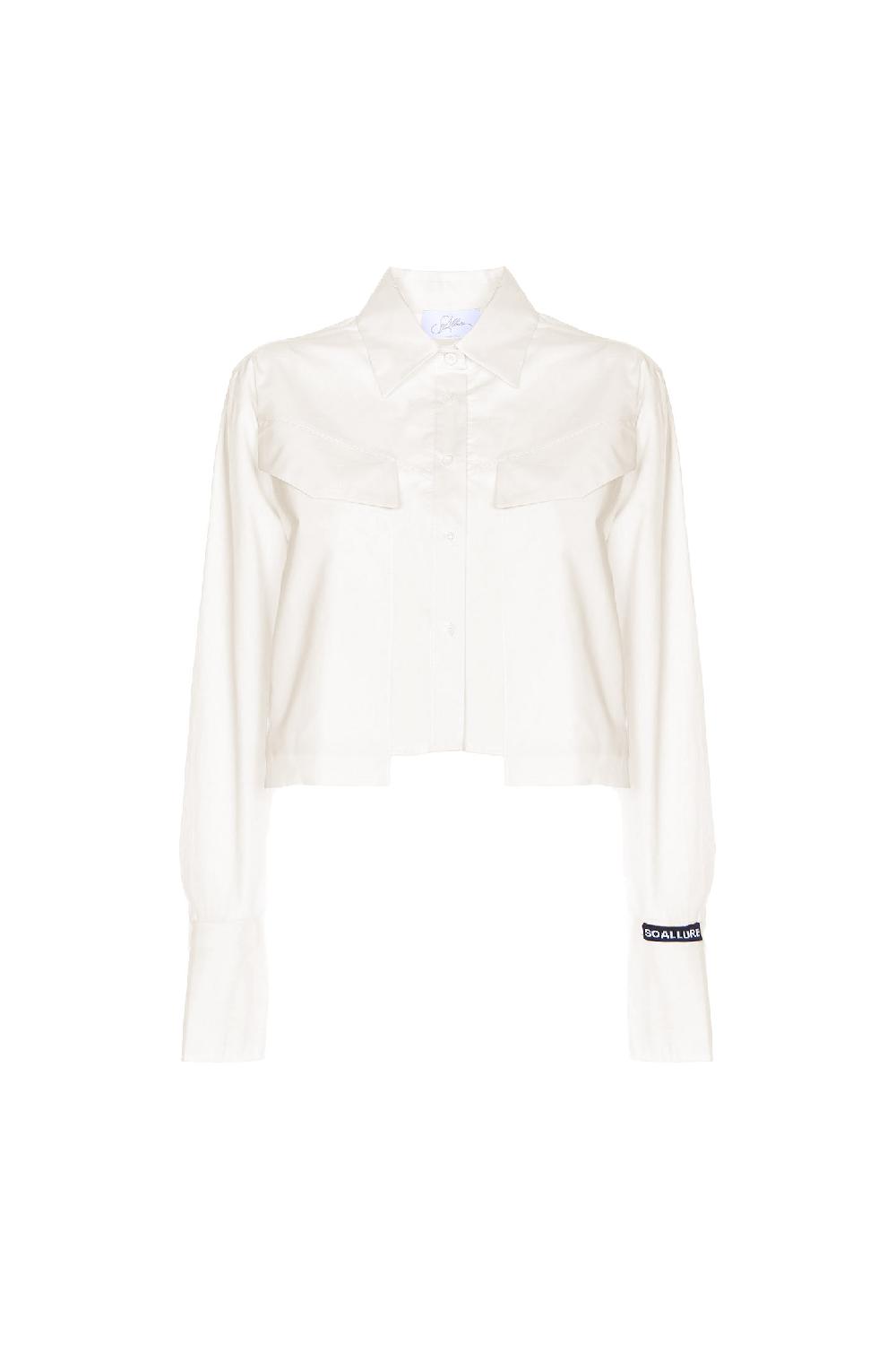 Soallure CAMICIA CROPPED IN COTONE CON TASCHE Online Outlet