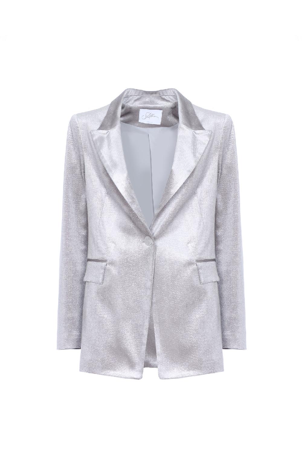 Soallure GIACCA A MONOPETTO SLIM IN VELLUTO SPARKLE Officina