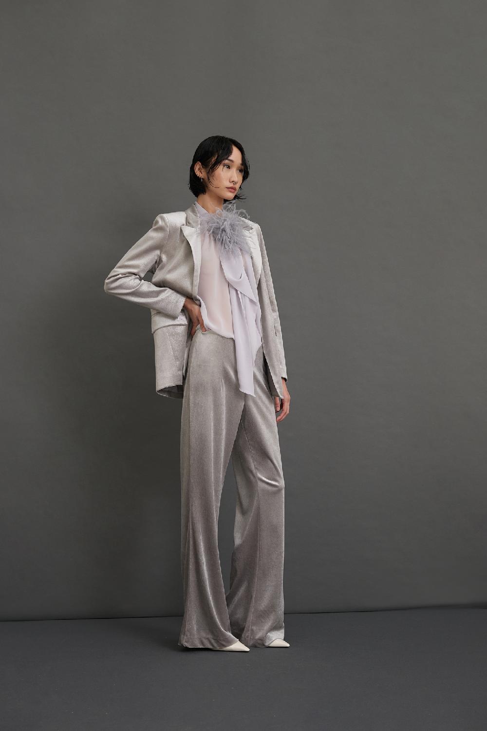 Soallure GIACCA A MONOPETTO SLIM IN VELLUTO SPARKLE Officina