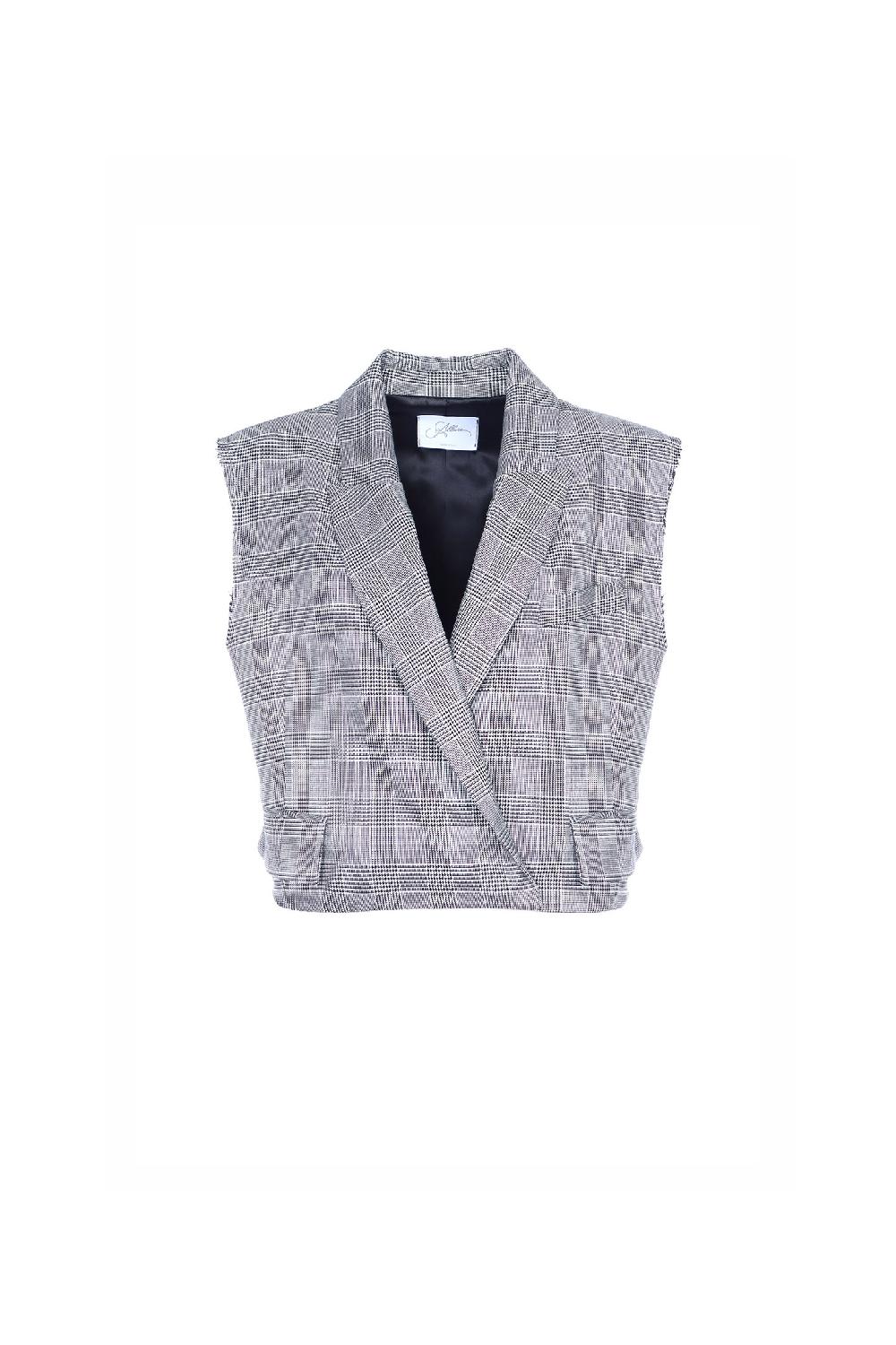 Soallure GILET CROPPED A FANTIASIA CHECK Esporta salva