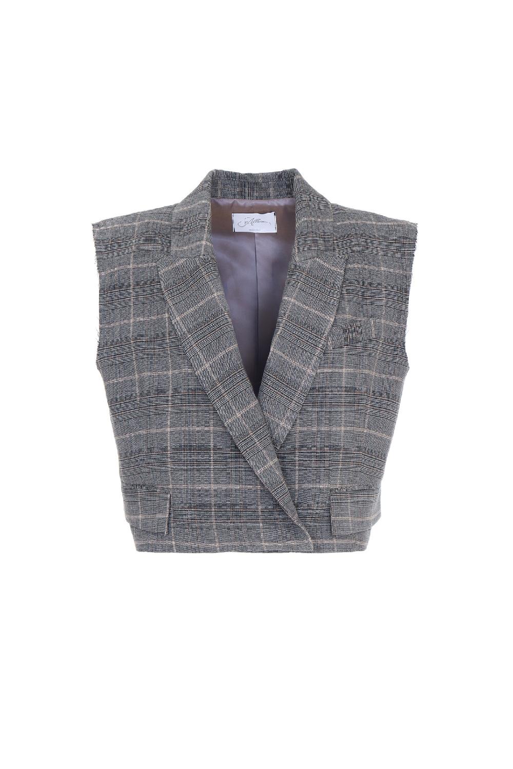 Soallure GILET CROPPED A FANTIASIA CHECK Esporta salva