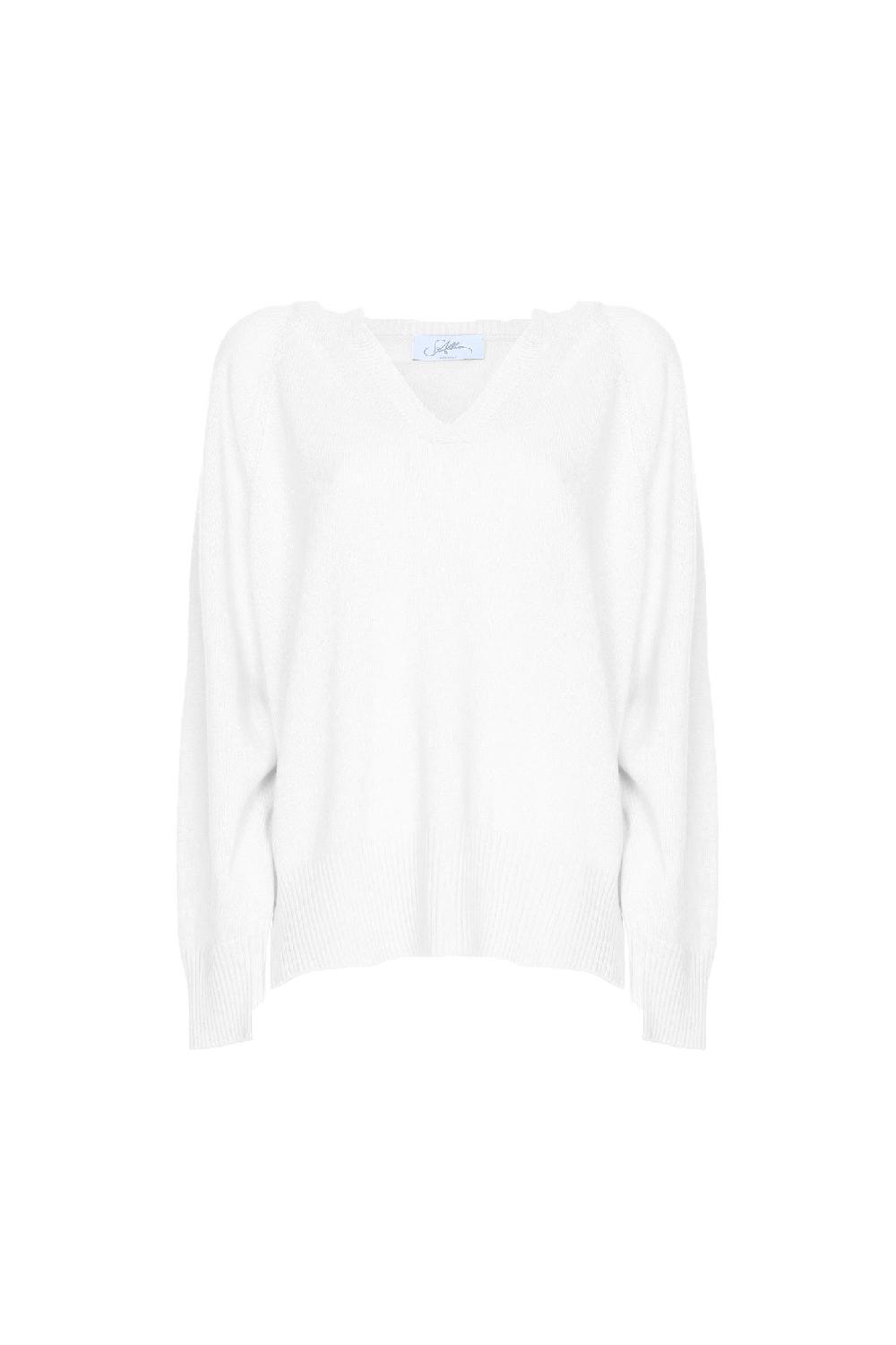 Soallure MAGLIA BOXY COLLO A V IN MISTO CASHMERE Prezzo Ridotto