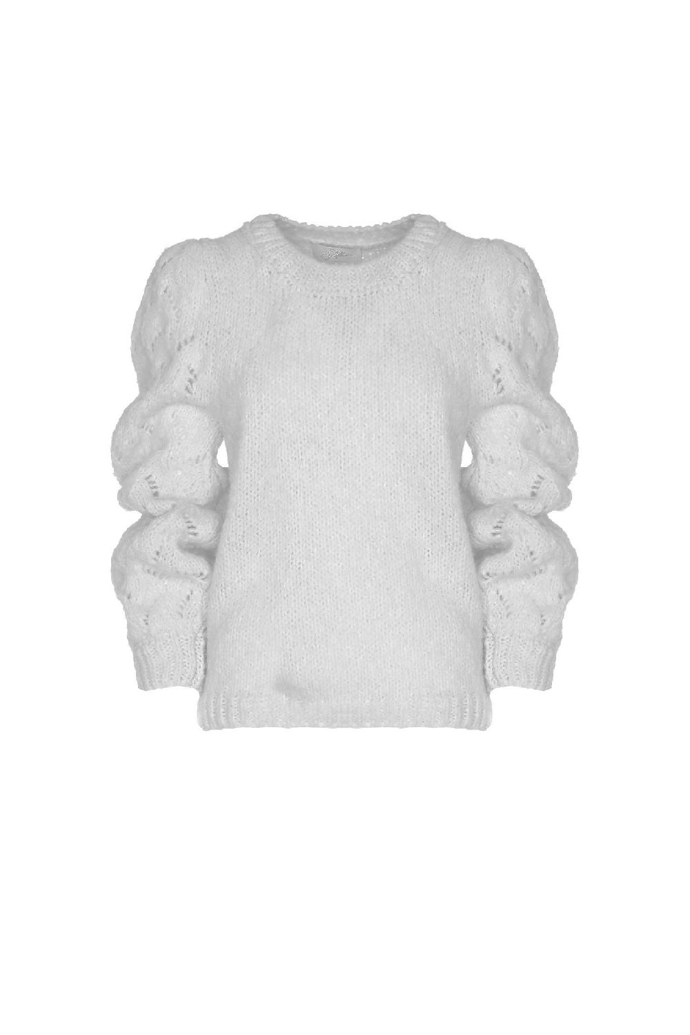 Soallure MAGLIA MANICHE TRAFORATE IN ALPACA Presa