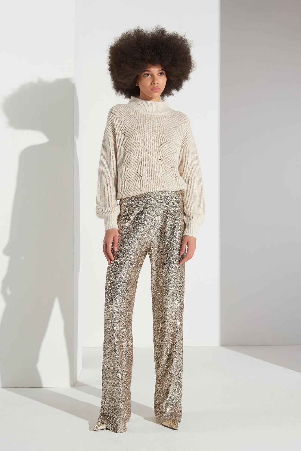 Soallure PANTALONE PALAZZO PAILLETTES Vendita Economica