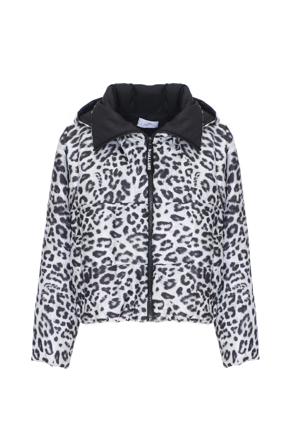 Soallure PIUMINO CON CAPPUCCIO FANTASIA LEOPARDATA Saldi Di Fabbrica