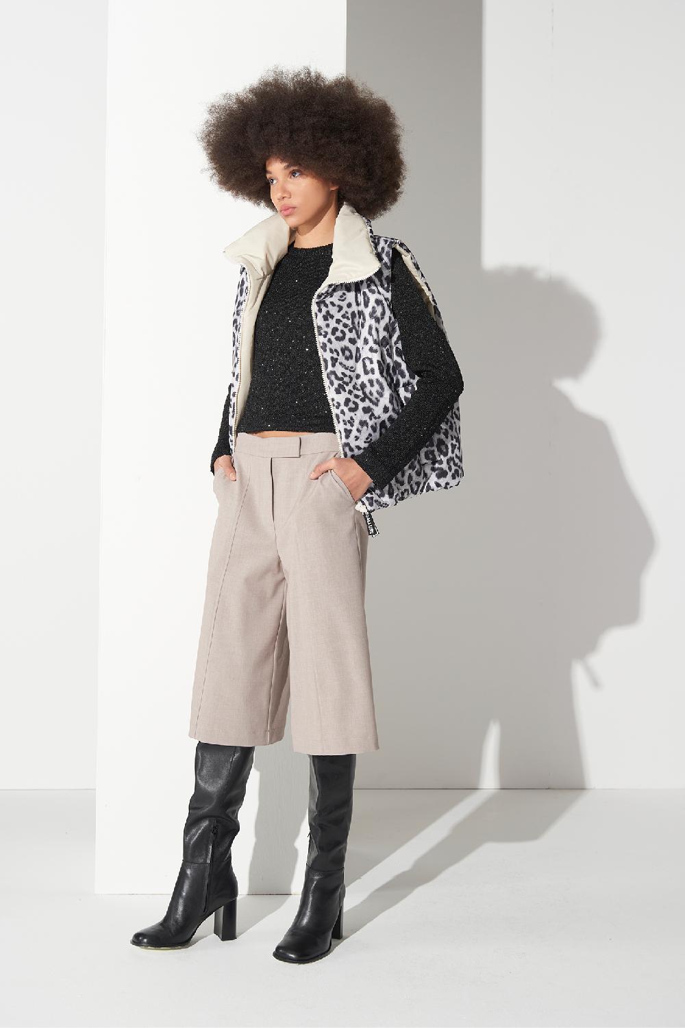 Soallure PIUMINO GILET CON STAMPA LEOPARDATA I Più Venduti