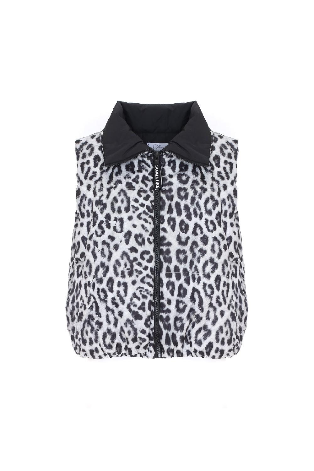 Soallure PIUMINO GILET CON STAMPA LEOPARDATA I Più Venduti