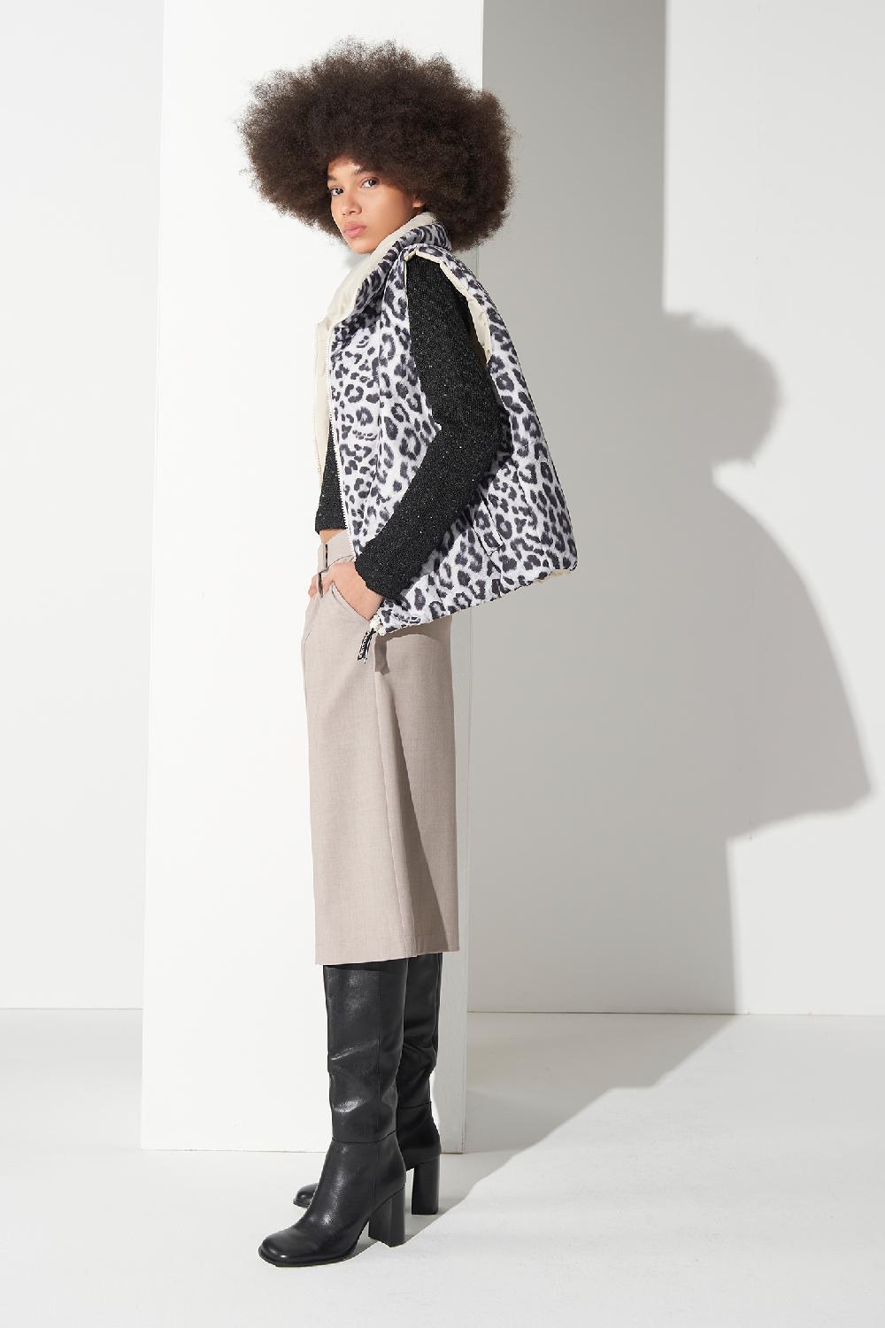 Soallure PIUMINO GILET CON STAMPA LEOPARDATA I Più Venduti