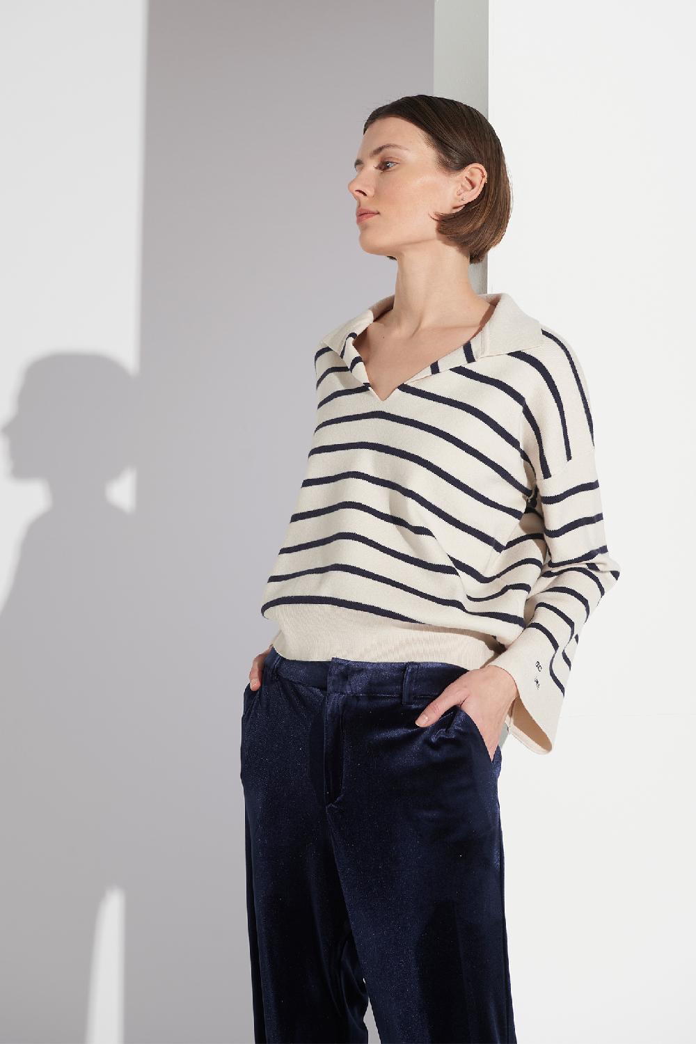 Soallure MAGLIA POLO OVER A RIGHE Grande vendita