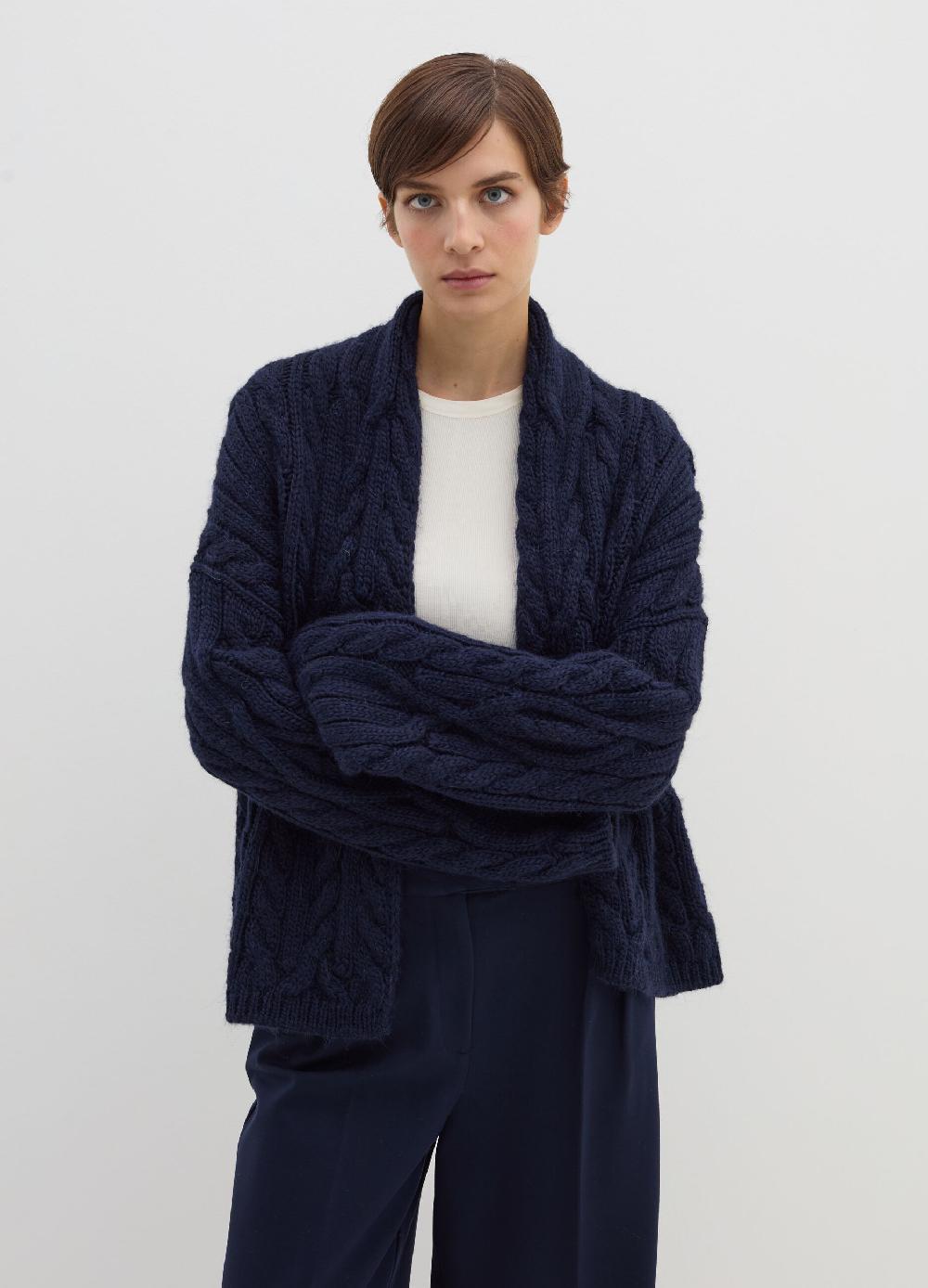 Stefanel Cardigan aperto in stoppino a trecce Fino al 60% di sconto