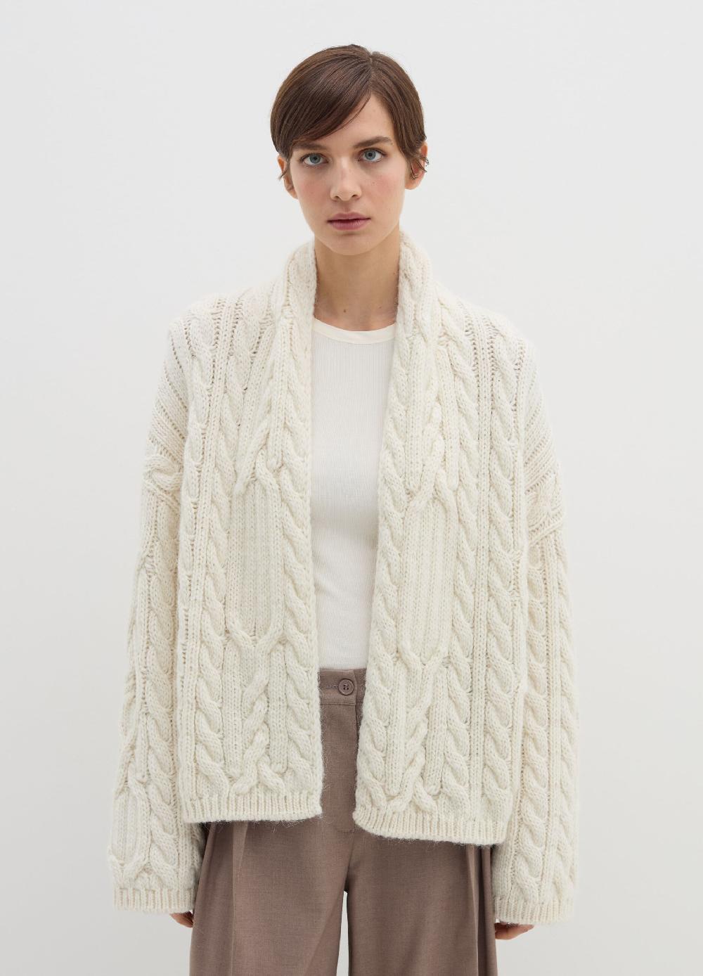 Stefanel Cardigan aperto in stoppino a trecce Super sconto