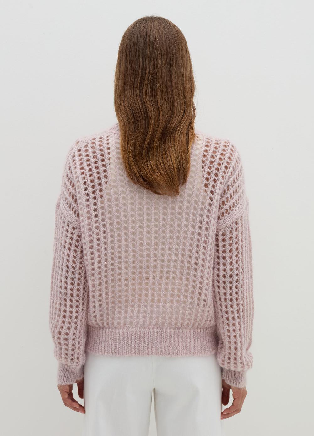 Stefanel Pullover traforato in mohair con micro paillettes Moda
