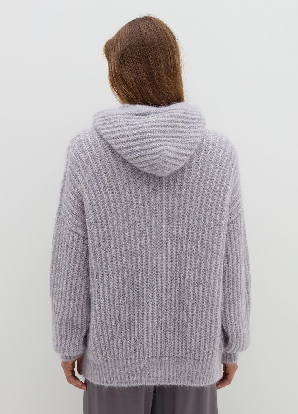 Stefanel Coatigan oversize con cappuccio e micro paillettes Spedizione gratuita