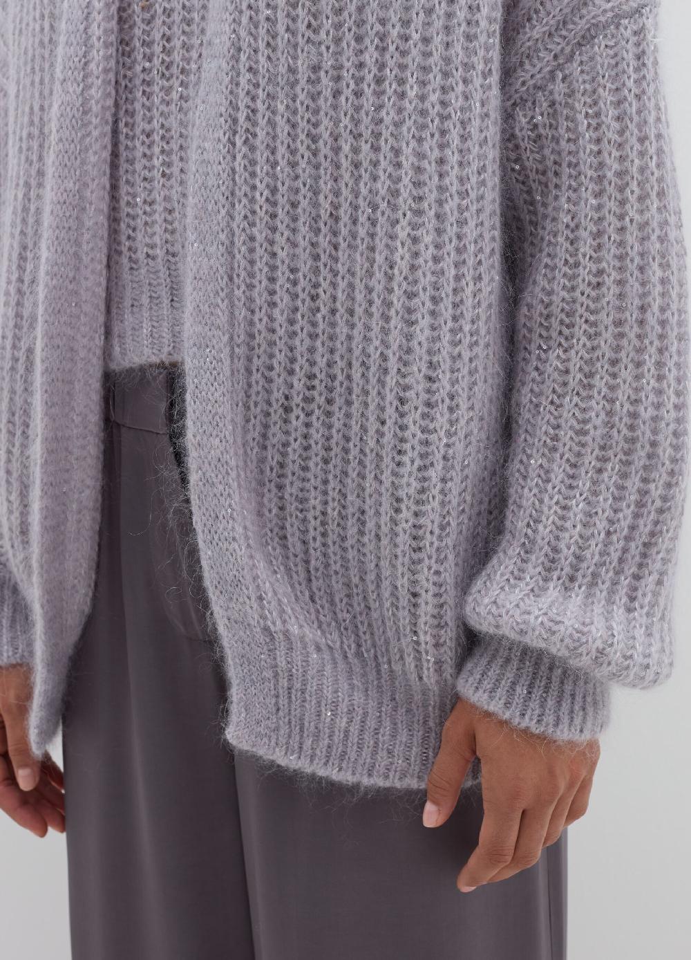 Stefanel Coatigan oversize con cappuccio e micro paillettes Spedizione gratuita