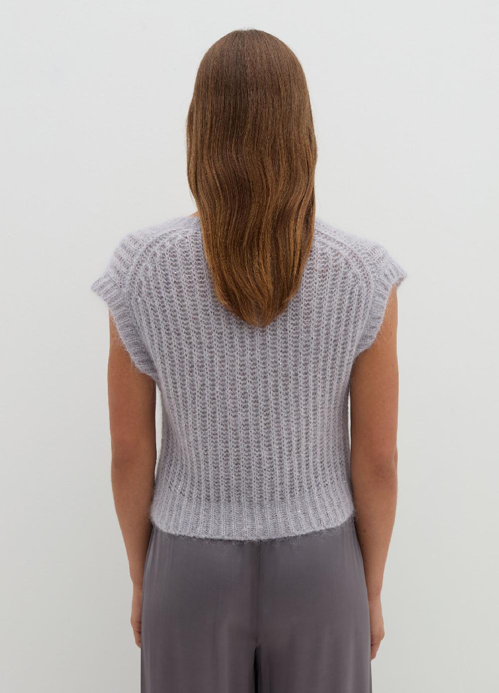 Stefanel Pullover smanicato con micro paillettes Sconto di tempo limitato