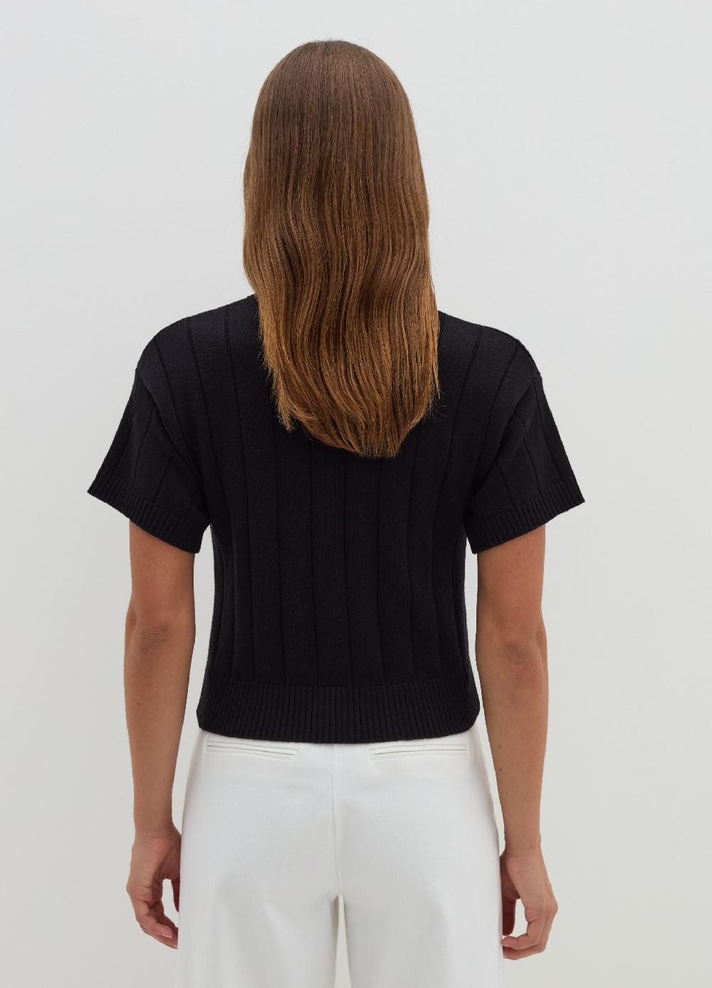 Stefanel Maglia a maniche corte in lana cotone e cashmere Vendite stagionali