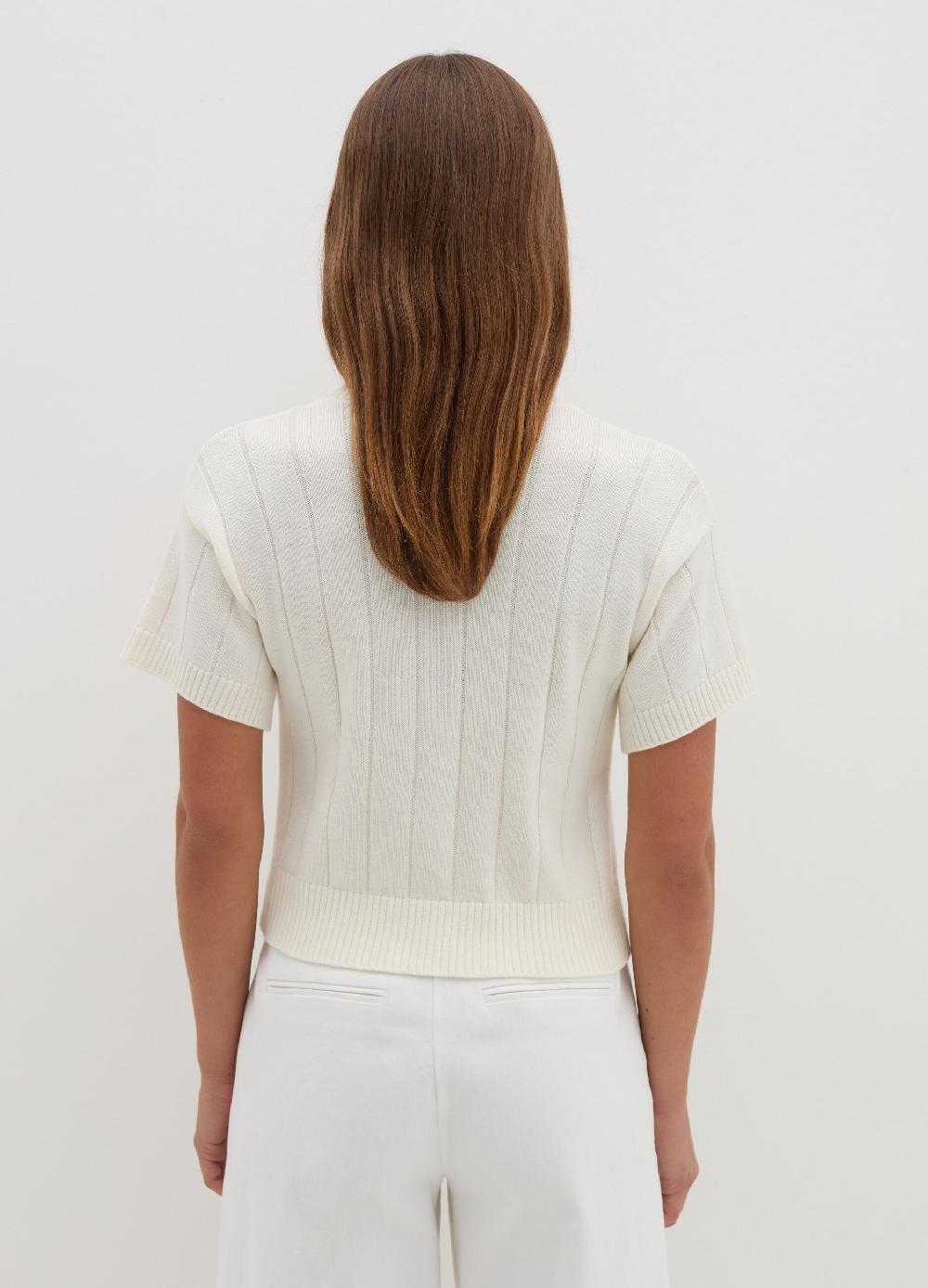 Stefanel Maglia a maniche corte in lana cotone e cashmere Black Friday