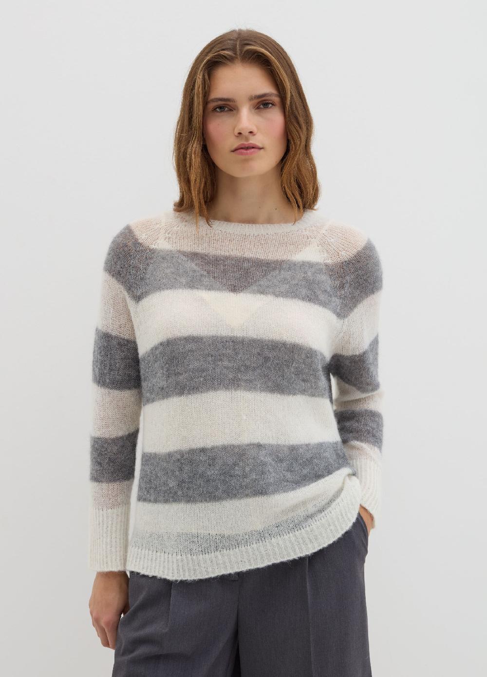 Stefanel Maglia in alpaca leggero a righe Offerta natalizia