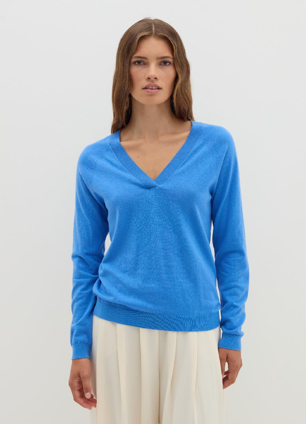Stefanel Pullover in lana cotone e cashmere scollo a V Offerta San Valentino