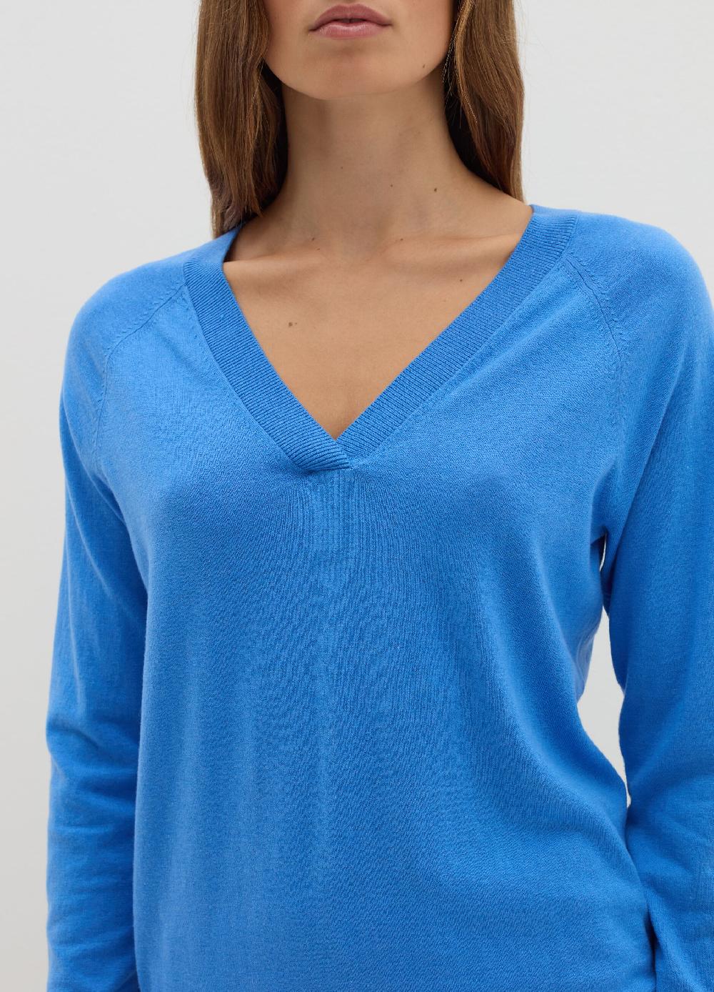 Stefanel Pullover in lana cotone e cashmere scollo a V Offerta San Valentino