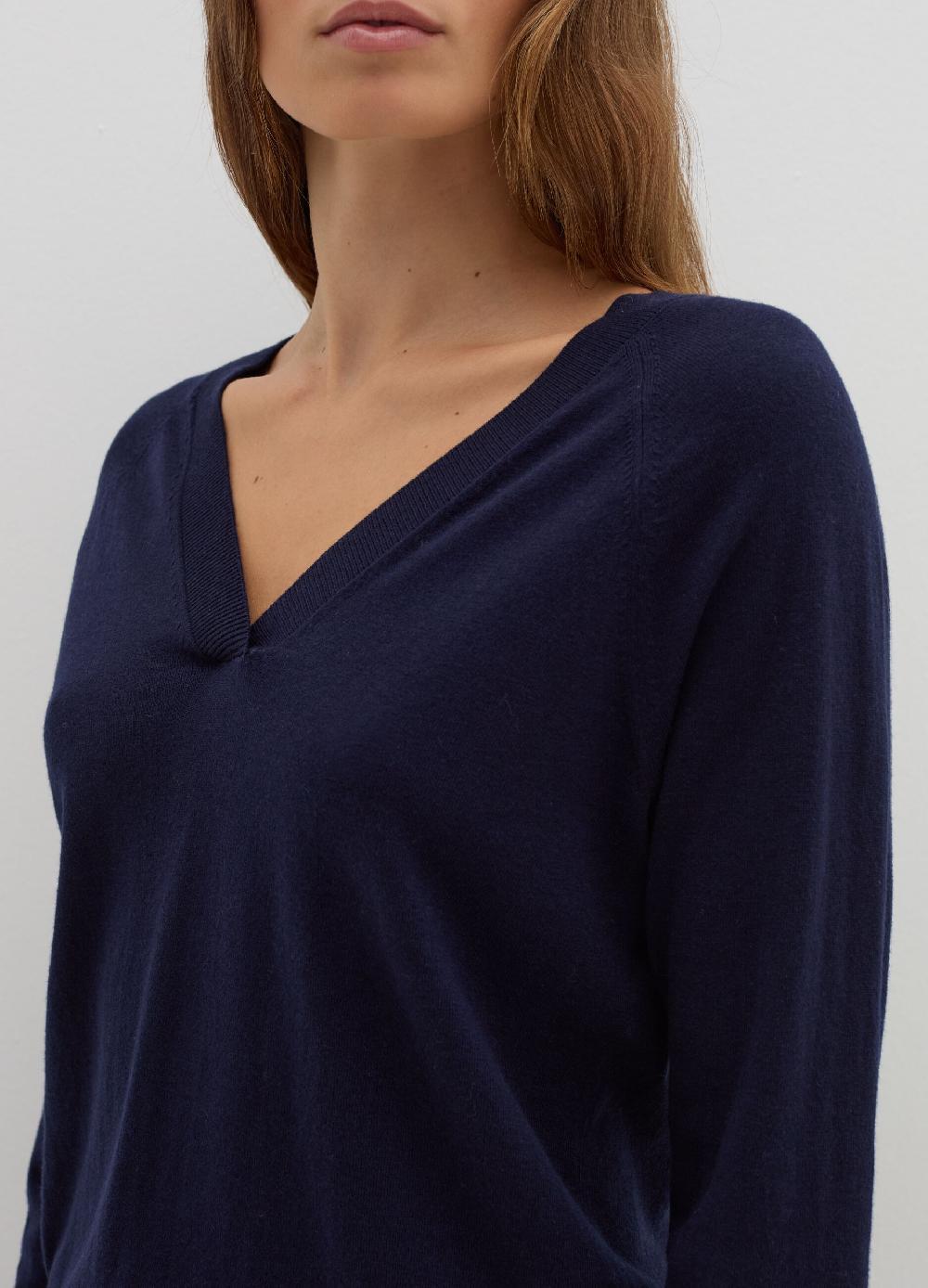Stefanel Pullover in lana cotone e cashmere scollo a V Offerta Anniversario
