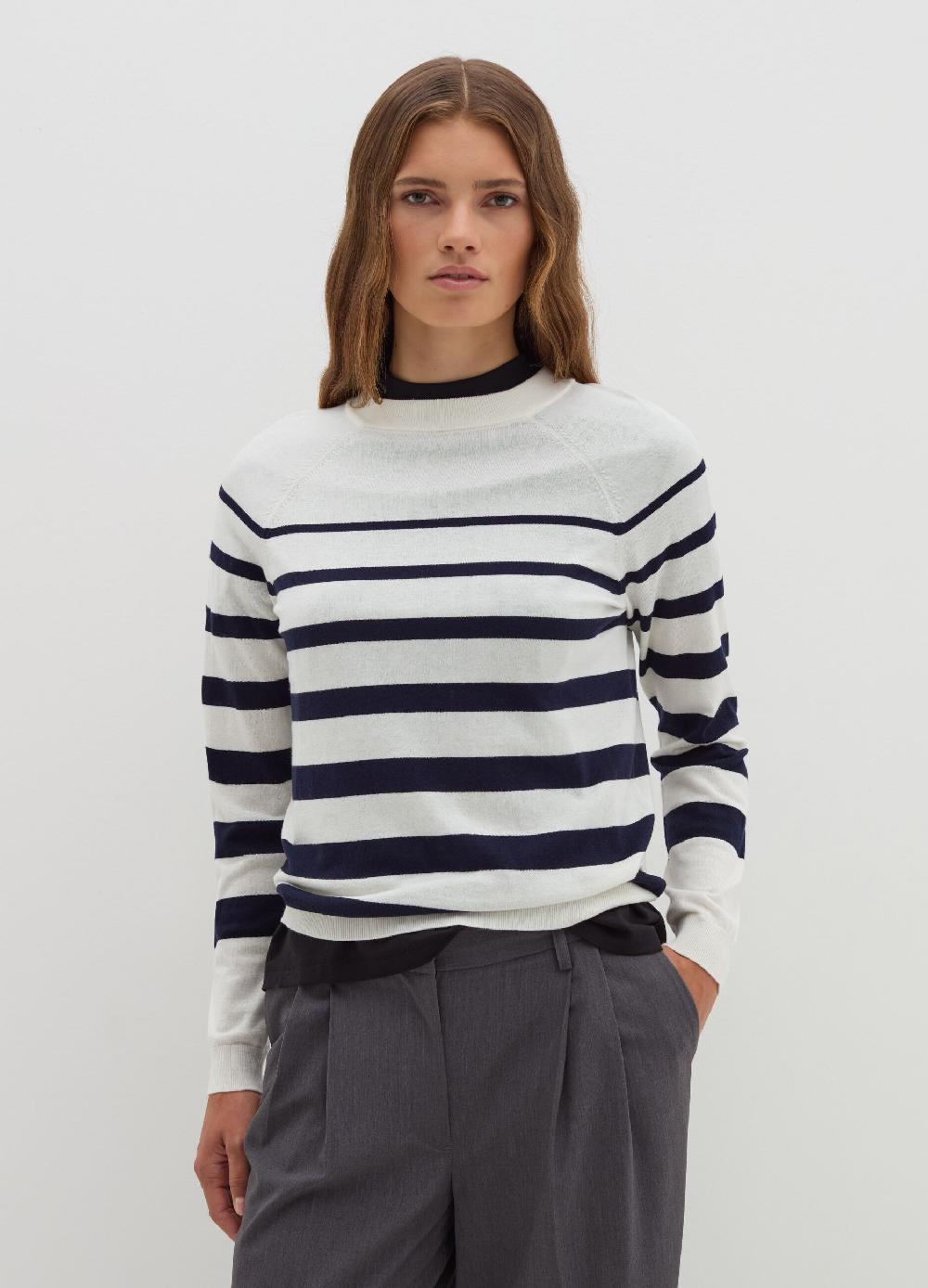 Stefanel Maglia a righe in lana cotone e cashmere Smaltimento dello stoccaggio