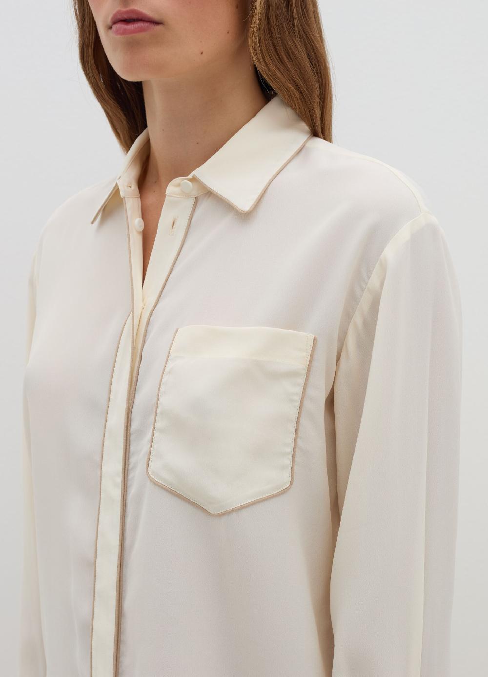 Stefanel Camicia loose fit con piping a contrasto Offerta temporanea